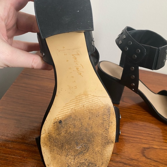 Black Lord and Taylor Studded Ankle Heel Sandals - Picture 10 of 11